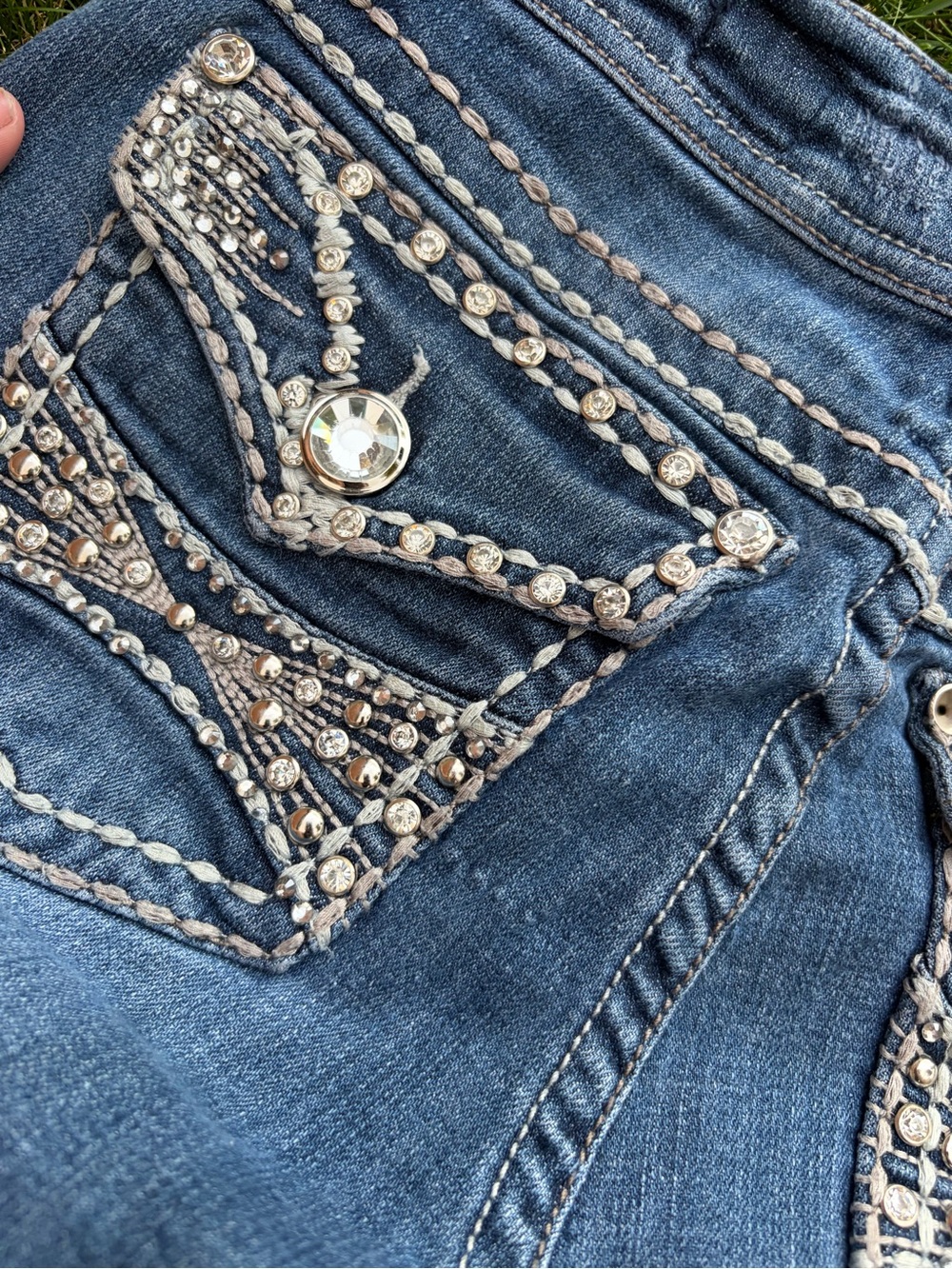 L.A. idol Women's Dark Blue Embellished Bootcut Jeans - Picture 6 of 11